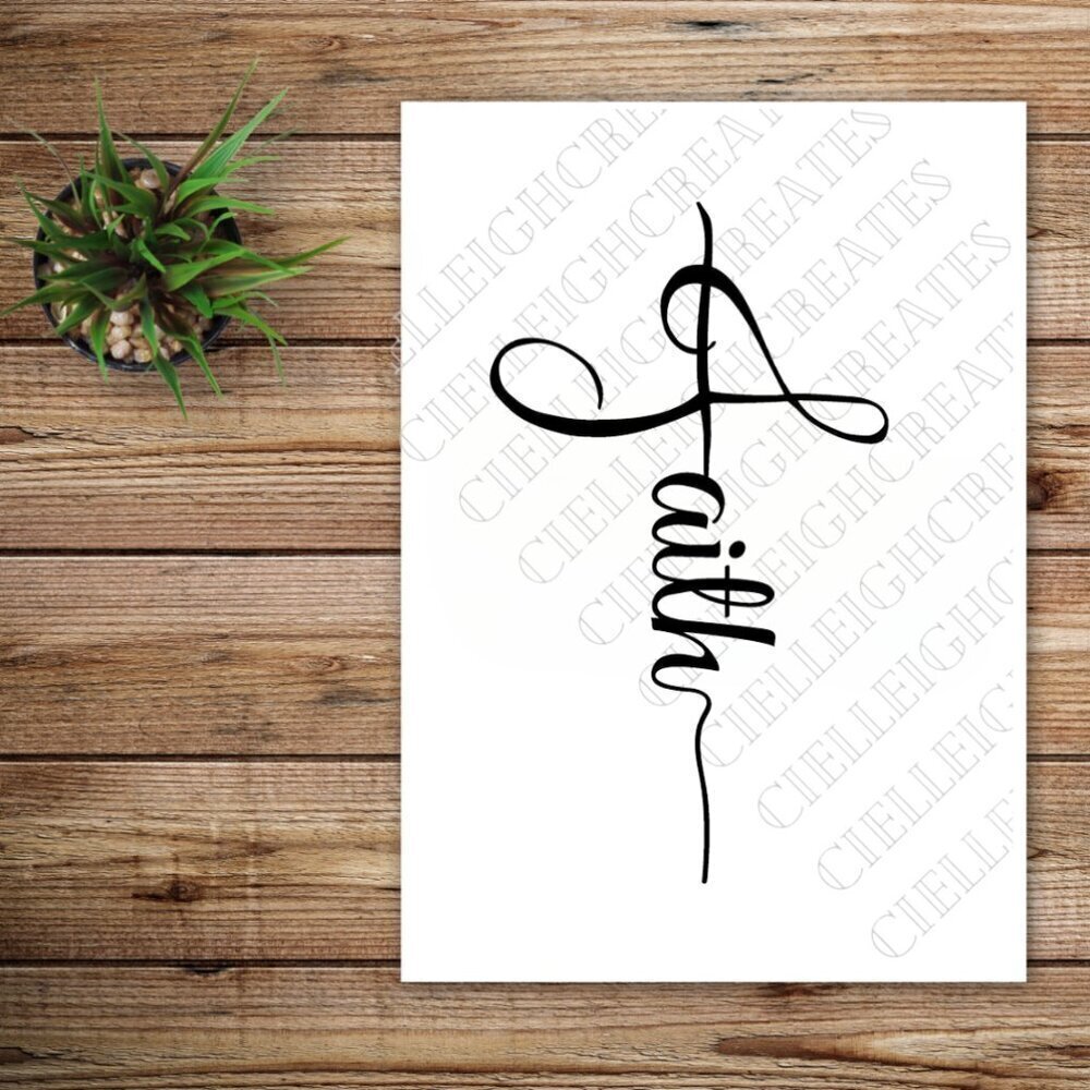 *2 for $20* Faith Cross vinyl decal sticker Handcrafted